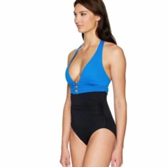 NWT Ralph Lauren Colorblock Tummy Control Swimsuit - Picture 2 of 13